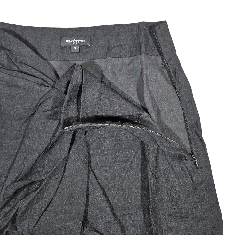 Area Stars Neela Skirt Black Linen Blend Knot‎ Front Slit Midi Skirt Small NEW - Picture 3 of 7